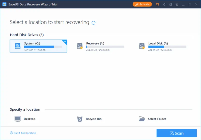 Easeus Data Recovery Wizard