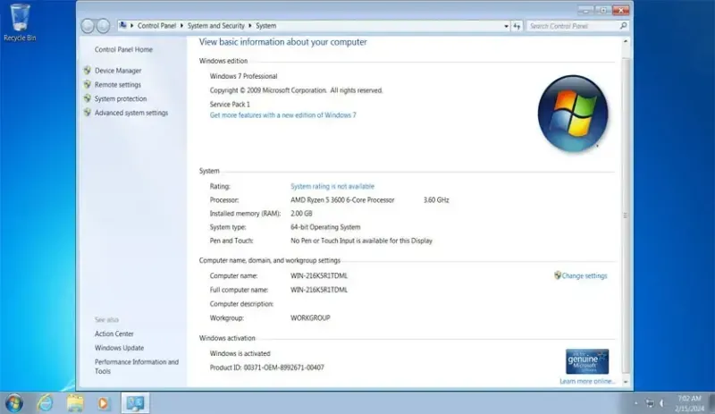 Windows 7 Professional